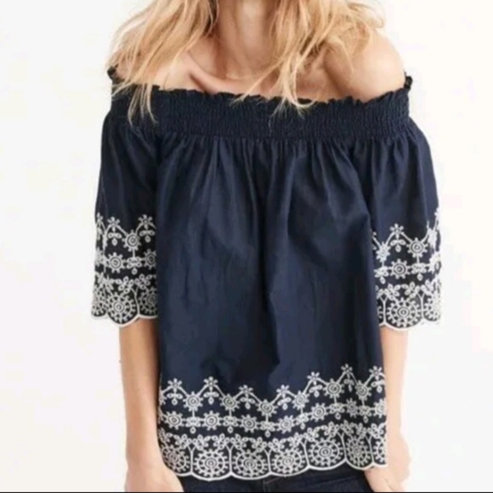 Embroidered Off The Shoulder Blouse | Abercrombie